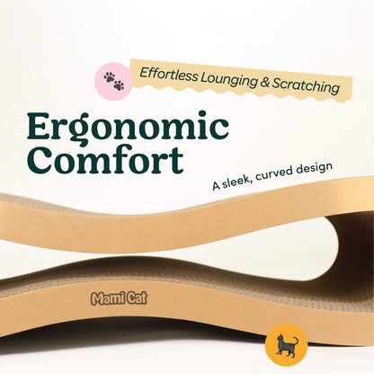 Infinity Cat Scratcher Board Ergonomic Comfort Explanation Picture.
