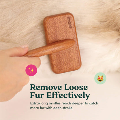 Mami Cat Wooden Slicker Fur Brush Removes Cat's Loose Fur Effectively.