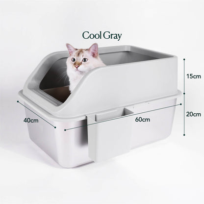 XL Stainless Steel Litter Box in Cool Gray Colour